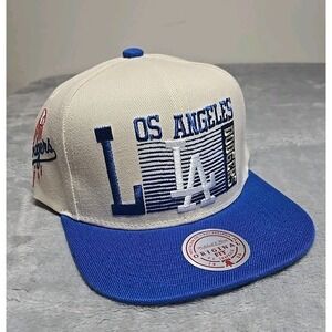 Mitchell & Ness Los Angeles Dodgers Speed Zone Off White Adjustable Snapback New